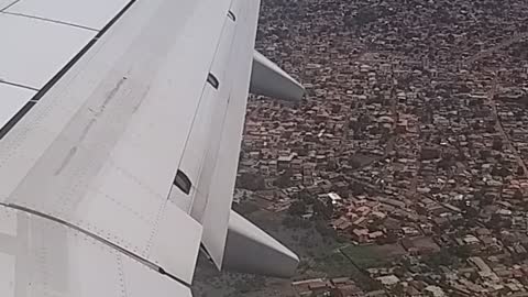 Landing on a flight to CONAKRY GUINEA and awesome views of city Conakry