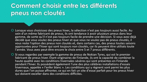 Comment choisir entre les différents pneus non cloutés