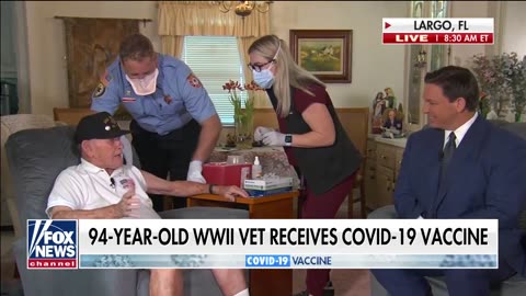 Ron Desantis loved the Vaccines & has 94 Year Old WW2 Vet take the Pfizer shot Live on TV