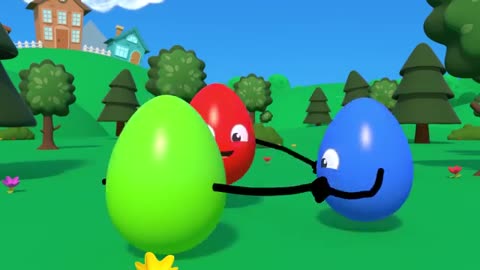 Colored Eggs crashed Kote Kitty's Car - Kote Kitty Eggs cartoon for Kids