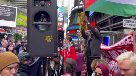 Hamas fans gather at Times Square in New York City