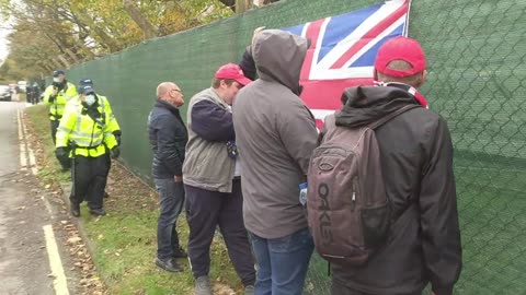 Patriots chant 'WE DON'T WANT YOU HERE' at illegal migrants housed at Napier Barracks