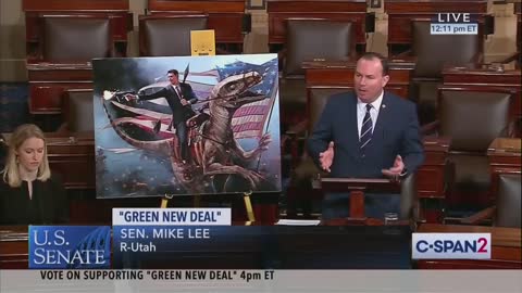 Mike Lee whips out hilarious picture during Green New Deal discussion on Senate floor