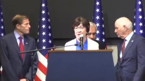 Senator Susan Collins (R-ME) displays photo of Abigail Idan kidnapped by Hamas terrorists