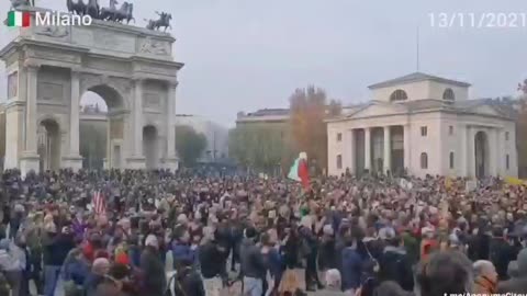 The Italian government banned protest marches on Friday.