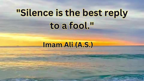 Silence is the best reply to a fool