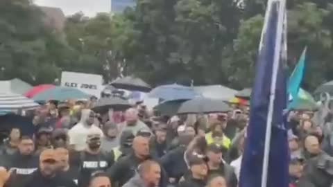 New Zealanders do the Haka in front of their parliament putting the government on notice.