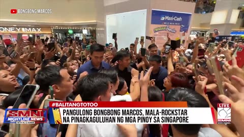 Pangulong Bongbong Marcos, mala-rockstar na pinagkaguluhan ng mga Pinoy sa Singapore