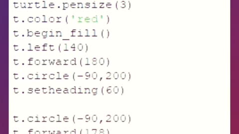 Create a heart ❤️ using python turtle #python #turtle #programming #pythoncoding #coding