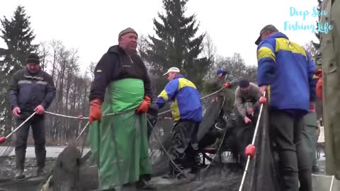 Amazing Net Fishing Under Ice Big Catch In The River You Won't Believe That How Many Fish