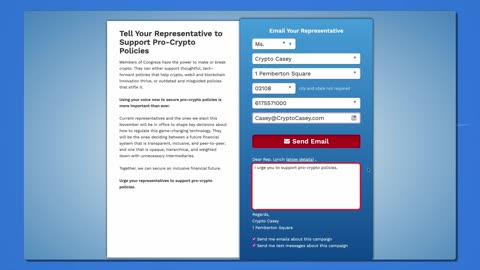 Support Pro-Crypto Policy! 💪 3 Simple Steps ✅ Only Takes 5 Min! (Get Active for 2024 Elections 🇺🇸 🚨)