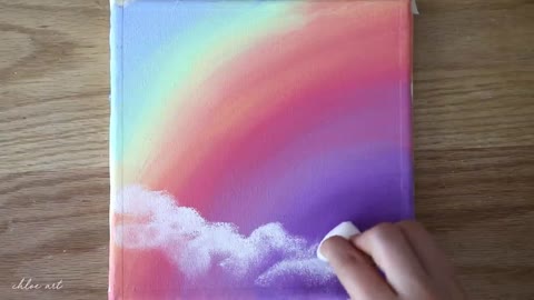 Dreamy Day 🌈Rainbow Sky & Clouds | Step by step Acrylic Painting #144