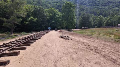 First Train Running On The Christmas Train Track At Doe River Gorge