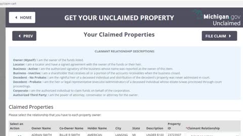 Michigan Department of Treasury: Unclaimed Property