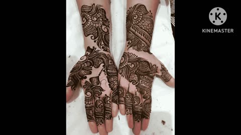 New simple and stylish front hand bridal mehndi design 😍