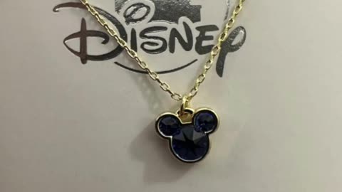 Disney Parks Mickey Mouse Faux Sapphire September Birthstone Necklace Gold Color #shorts