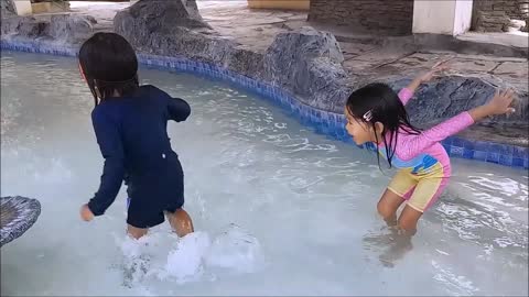 Funny Kids at Children's Waterpark Reverse Version