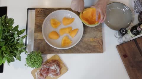 Salad of Prosciutto with Melon, Basil and Mint by Tobie Puttock