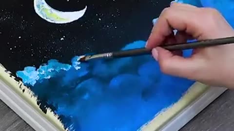 OMG MOON AND CLOUDS AT NIGHT 😍.. 😱🎨