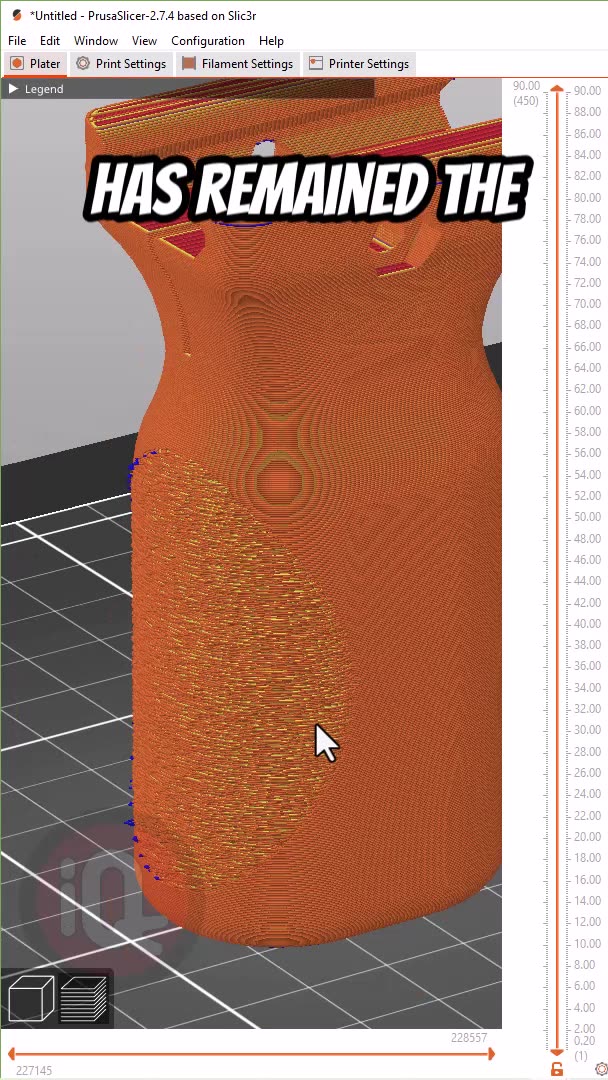 PrusaSlicer: Fuzzy Skin on a section #prusaslicer #3dprinting