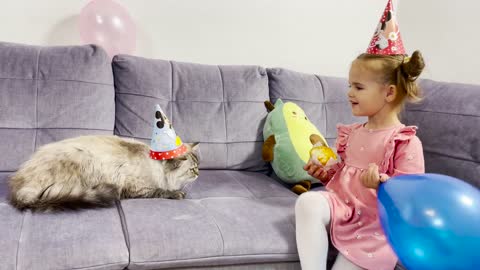 Adorable Baby Girl Sings Happy Birthday To Her Giant Cat! (Cutest Ever!!)