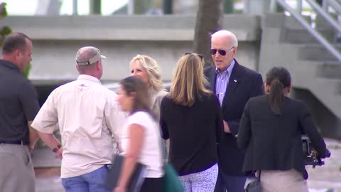 Florida Gov. DeSantis greets President Biden upon arrival to Fort Meyers