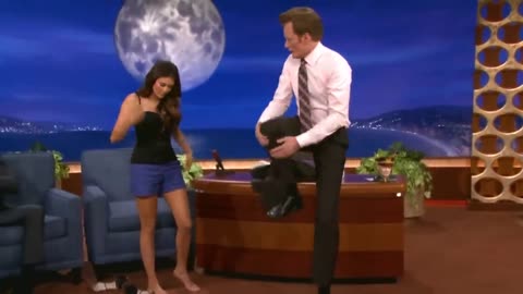 Nina Dobrev Uses Conan As Her Human Yoga Wall | CONAN on TBS