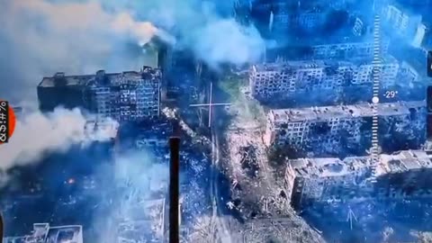 Ukrainian Held Area Of Bakhmut Carpet Bombed