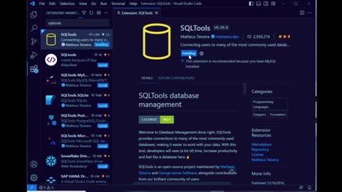 SQL CONNECTION USING VSCODE