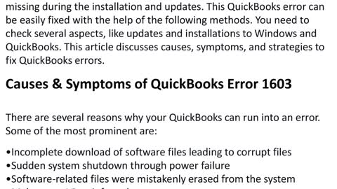 How to Fix Error 1603 when Installing QuickBooks Desktop?