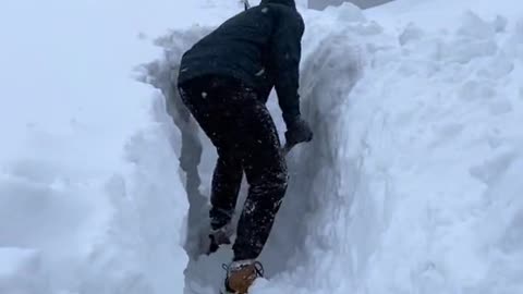 Snow covered road in Norway