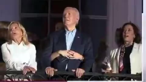 Ashley Biden Holds Decrepit Dad Up During Fireworks, Then Gives 'Eyes on You' Sign to Camera