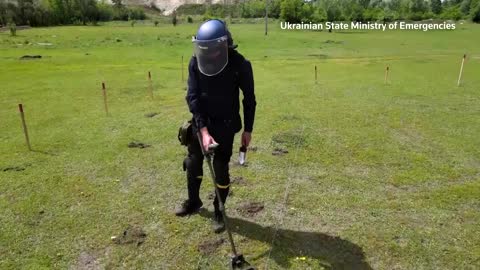 Ukraine releases footage of demining operation