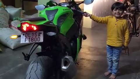 baby boy zx10r sound reaction 😱😱 #moradabad #bikelover #kawasaki #zx10r #superbike