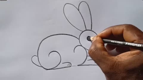 how to draw rabbit drawing from 22 number easy step by step@DrawingTalent