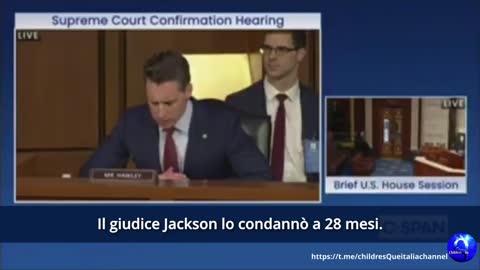 SEN. HAWLEY :IL GIUDICE JACKSON DIEDE 3 MESI DI PRIGIONE ALL'IMPUTATO NEL CASO DI PEDO-PORNOGRAFIA