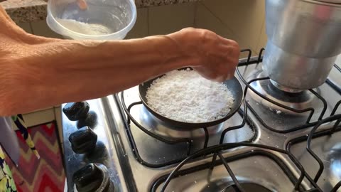 July 2022 my mom Lucy making tapioca with coconut