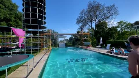 World's Tallest Trampoline Tower!!