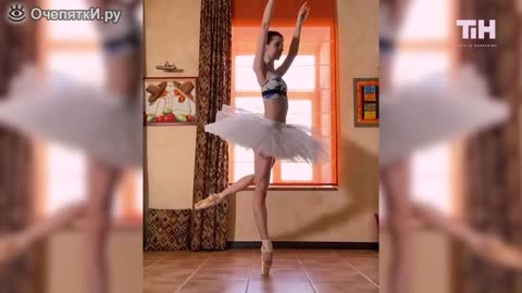 young ballerina spins a minute