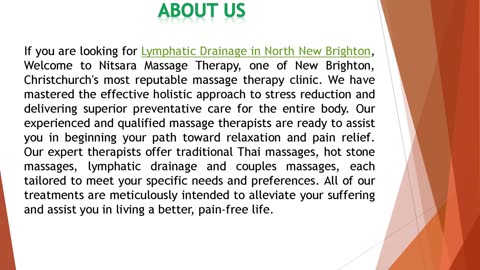 If you are looking for Lymphatic Drainage in North New Brighton