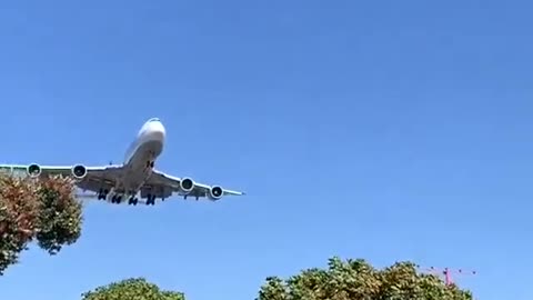 Plane landing on the airport