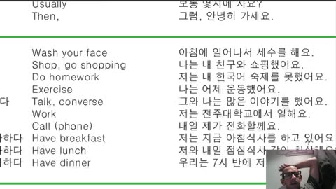 Korean Practice; first vocab sheet, "beginner", Part 2.5