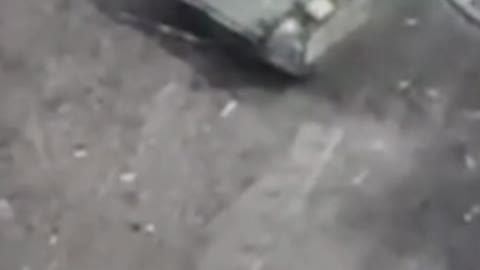 A Tank Sustains Heavy Damage On Its Right-Rear In The Ukraine-Russia War