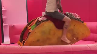 Riding a taco