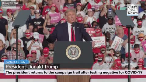 Donald Trump returns to the campaign trail starting in Sanford, FL October 12, 2020