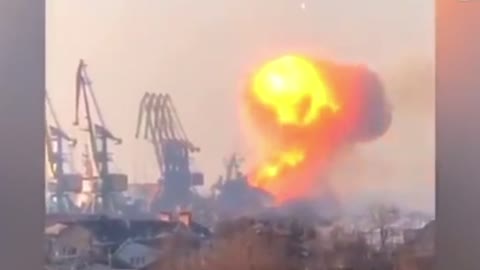 Russian ship packed with ammo is Blown up in Ukrainian airport