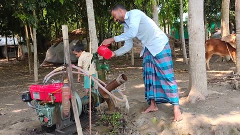 _Water Pump Start By Village Skillsfull Talented Boys._Chalo Machine Start Video