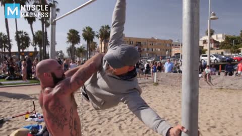 Prank Bodybuilder - Old Man Street Workout