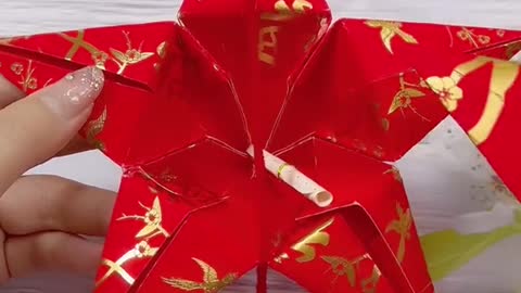 Chinese knot made of Chinese red envelope