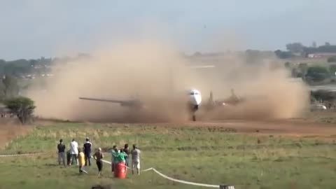 DC 6 LANDING DIRT RUNWAY